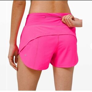 LULULEMON SPEED UP SHORT 4” PINK HIGHLIGHT MID RISE
